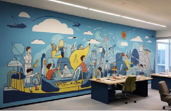 安乡办公室墙绘的特点。