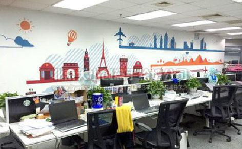 安乡教你设计办公室墙绘的方法。